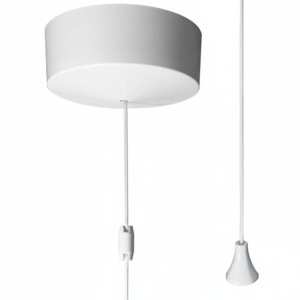 Matt White Bathroom ceiling light pull cord switch 2 way 6A white cord & toggle