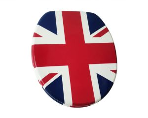 British UK Union Jack Flag Toilet Seat Cover Durable Soft Close Design with Quick Release Hinges